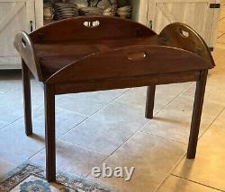 Vintage Mahogany Wood Butler Tray TableChippendale
