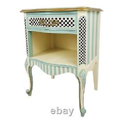 Vintage McKenzie Childs Style Side End Table Nightstand Louis XV Custom Painted