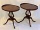 Vintage Mersman Furniture End Tables Mahogany Wood With Lyre Base And Claw Feet