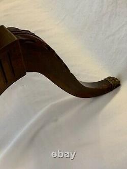 Vintage Mersman Furniture Mahogany Wood Lyre Base End Tables with Claw Feet