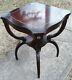 Vintage Mid Century Chippendale Duncan Phyfe Style Mahogany Wood Side Table Deco