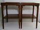 Vintage Mid Century Pair Of Wooden End Tables Chippendale Style
