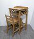 Vintage Mid Century Petite Telephone Stand Desk/table & Chair Set Chippendale