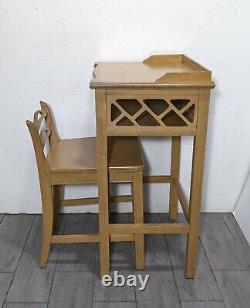 Vintage Mid Century Petite Telephone Stand Desk/Table & Chair Set Chippendale