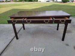 Vintage Mount Airy Chippendale Style Mahogany console Table 60wx30.5dx30H
