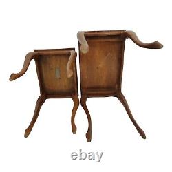 Vintage Nesting Tables Accent Table Rosewood Inlaid Oriental French Set Of 2