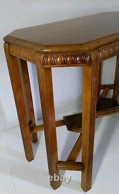 Vintage Octagonal Wood Console/Sofa/Hall Entry Table Chippendale/Regency/Empire