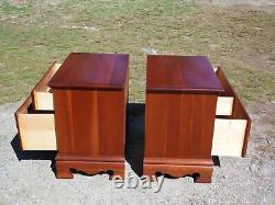 Vintage Pair Solid Cherry Chest of Drawers End Tables Night Stands