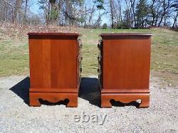 Vintage Pair Solid Cherry Chest of Drawers End Tables Night Stands