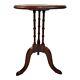 Vintage Pedestal Table Plant Stand Leather Top Carved Bamboo Chippendale