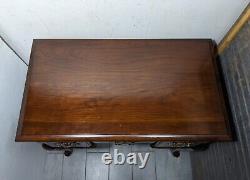 Vintage Queen Anne Chippendale 3-Drawer Lowboy Chest Dressing Table Cherry