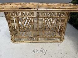 Vintage Rattan Octagonal Dining Table, Very RARE! Chippendale, USHIP delivery