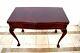 Vintage Red Mahogany Chippendale Expandable Dining Card Console Table 2 Leafs