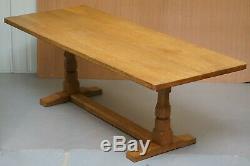 Vintage Robert Mouseman Thompson Solid Oak Refectory Dining Table 230 X 86 CM