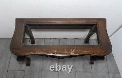 Vintage Rustic Carved Wood Victorian Chippendale French Louis XV Half Table