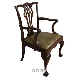 Vintage Set of 6 Mahogany Chippendale Ball and Claw Dining Chairs #22254