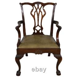 Vintage Set of 6 Mahogany Chippendale Ball and Claw Dining Chairs #22254