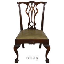 Vintage Set of 6 Mahogany Chippendale Ball and Claw Dining Chairs #22254