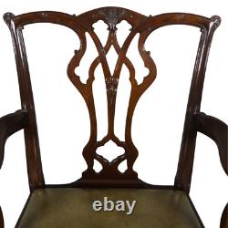 Vintage Set of 6 Mahogany Chippendale Ball and Claw Dining Chairs #22254