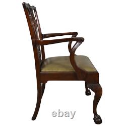 Vintage Set of 6 Mahogany Chippendale Ball and Claw Dining Chairs #22254