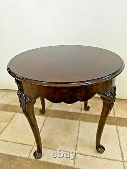 Vintage Sherill Furniture Coffee Table Top Drawer Round Chippendale