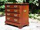 Vintage Solid Cherry Chest Of Drawers Silver Chest End Table Night Stand