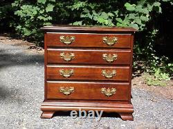 Vintage Solid Cherry Chest of Drawers Silver Chest End Table Night Stand
