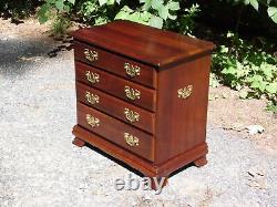 Vintage Solid Cherry Chest of Drawers Silver Chest End Table Night Stand