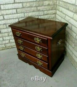 Vintage Solid Cherry Chippendale Style Bachelor Chest