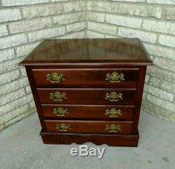 Vintage Solid Cherry Chippendale Style Bachelor Chest