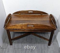 Vintage Solid Cherry Wood Butler Tray Coffee Table Georgian/Chippendale