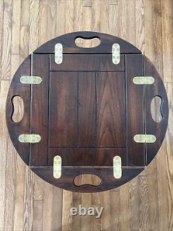 Vintage Solid Wood Butler's Tray Coffee Tea Table mahogany Excellent