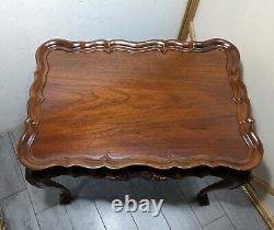 Vintage Sutton Furniture Mahogany Wood Chippendale Tea Table Ball & Claw Feet