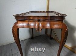 Vintage Sutton Furniture Mahogany Wood Chippendale Tea Table Ball & Claw Feet