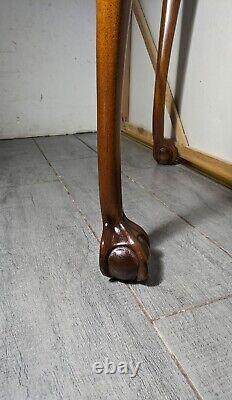 Vintage Sutton Furniture Mahogany Wood Chippendale Tea Table Ball & Claw Feet