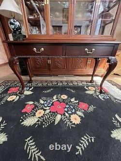 Vintage Thomasville Chippendale Style Mahogany console Table Carved Claw & Ball
