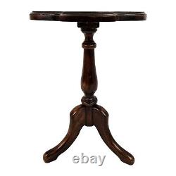 Vintage Tilt Top Table Side Lamp Plant Candle Stand Walnut Chippendale Style