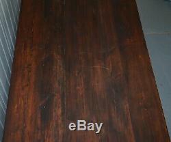 Vintage Timber Planked Top English Farmhouse Refectory Dining Table Seats 8-10