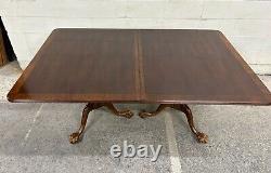 Vintage Universal Furniture Chippendale Style Double Pedestal Dining Table