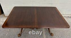 Vintage Universal Furniture Chippendale Style Double Pedestal Dining Table