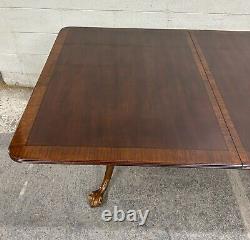 Vintage Universal Furniture Chippendale Style Double Pedestal Dining Table