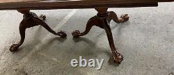 Vintage Universal Furniture Chippendale Style Double Pedestal Dining Table