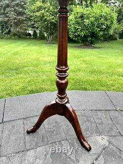 Vintage Walnut Table Side Lamp Plant Candle Stand H26.5xD13