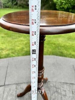 Vintage Walnut Table Side Lamp Plant Candle Stand H26.5xD13