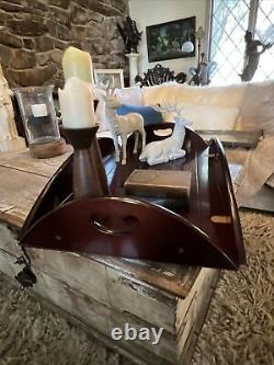 Vintage Wood Butler's Tray Coffee Table Mahogany