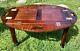 Vintage Wood Butler Serving Tray Top Coffee Table Drop Leaves Chippendale Style
