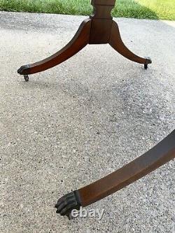Vtg Duncan Phyfe Drop Leaf Dining Table Chairs Craddock Claw Feet Wood Mahogany
