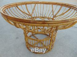 Vtg Rare Brighton Pavilion Bamboo Rattan Dining Table Round Chinese Chippendale