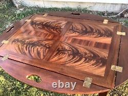 Vtg Wood Butler Coffee Table Drop Leaves Chippendale Style councill craftsmen