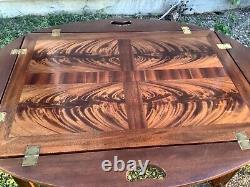Vtg Wood Butler tray Coffee Table Drop Leaves Chippendale councill craftsmen